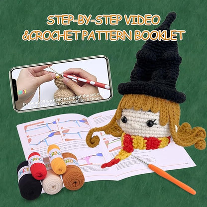 Crochet Kit for Beginners Adults -Animals Start Crotcheting - Perfect Amigurumi Knitting for Adult with Stitch by Stitch Video Tutorials,Holiday Christmas Gift.