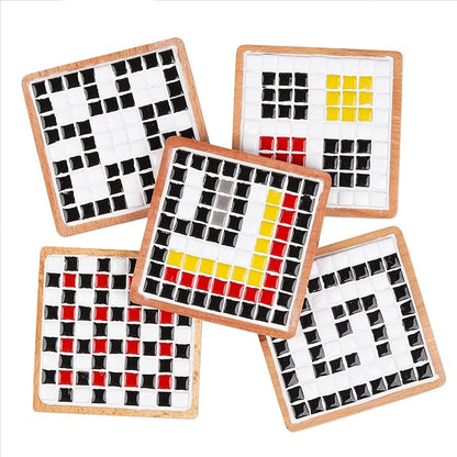 500g/1.1lb Random Color Ceramics Mosaic Tiles,DIY Making Creative Ceramic Mosaic Tiles for DIY Craft Plates Flowerpots Vases Cups Mosaic Making Supplies (Square)