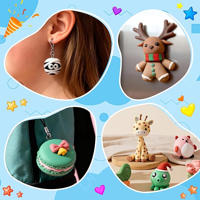50 Colors Polymer Clay kit，Modeling Clay with Sculpting Tools for Starter,Oven Bake DIY Model Clay,Non-Toxic, Non-Sticky,Gift for Kids Adults