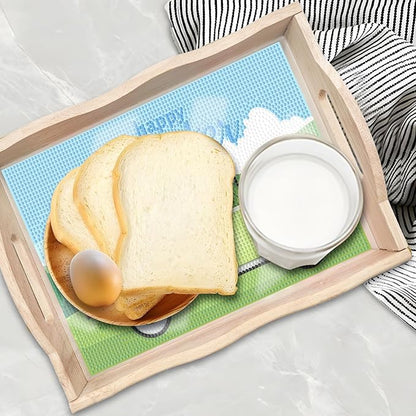 Generic FGbaby DIY 5D Happy Easter Truck Diamond Painting Wood Serving Tray with Handles Diamond Art Decorative Serving Trays Wooden Tray for Breakfast in Bed, Patio, BBQ, Coffee Table, Party