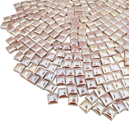 500g/1.1lb Random Color Irregular Ceramics Mosaic Tiles,DIY Making Creative Ceramic Mosaic Tiles for DIY Craft Plates Flowerpots Vases Cups Mosaic Making Supplies (0.47“ Square Pearl Brown)