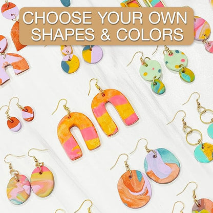 JOiFULi 132 Pc- Complete DIY Friendship Craft Set for Teens, Ages 12+ Aesthetic Polymer Clay Earring Jewelry Craft Making Set