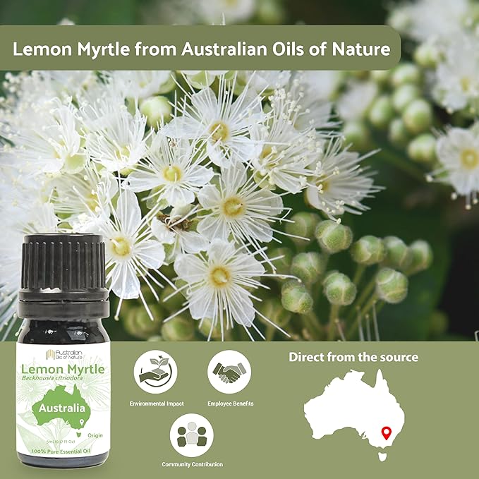 Nature Packaged Lemon Myrtle Essential Oil - Experience an Invigorating, Fresh Citrus Aroma - Pure, Undiluted Therapeutic Grade Essential Oil - 2lbs
