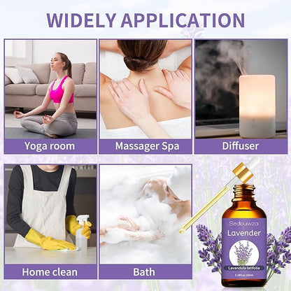 Sedbuwza Lavender Oil Essential Oil, 100% Pure and Natural Premium Lavender Fragrance Oil with Premium Glass Dropper for Diffuser, Aromatherapy Making - 3.38 Fl Oz/100ML