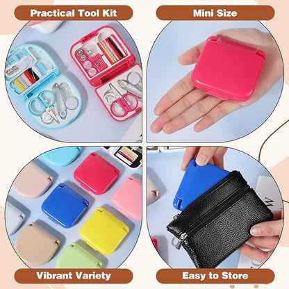 Daifunli 10 Pcs Min Travel Sewing Kit in Bulk Portable Emergency Sewing Repair Kit with Threads Scissors Needles for Beginner Traveler Hotel Charity