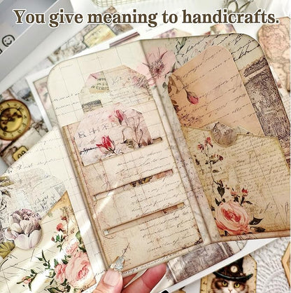 Bomichi Junk Journal Supplies, Vintage Decorative Scrapbook Supplies for Junk Journal Card Making Picture Art Collage DIY