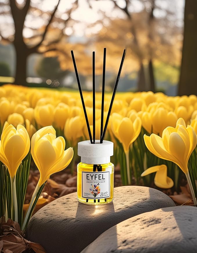 EYFEL Reed Diffusers for Home – Crocus Reed Diffuser Set 4.05 fl oz Oil Diffuser Sticks, Bathroom Diffuser, Home Fragrances, Scented Sticks, Home Décor