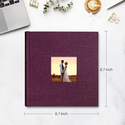 Mublalbum Photo Album 4x6 200 Photos Linen Cover with Memo Areas Photobook Pictures Book for Wedding Family Baby and Vacation (Purple)