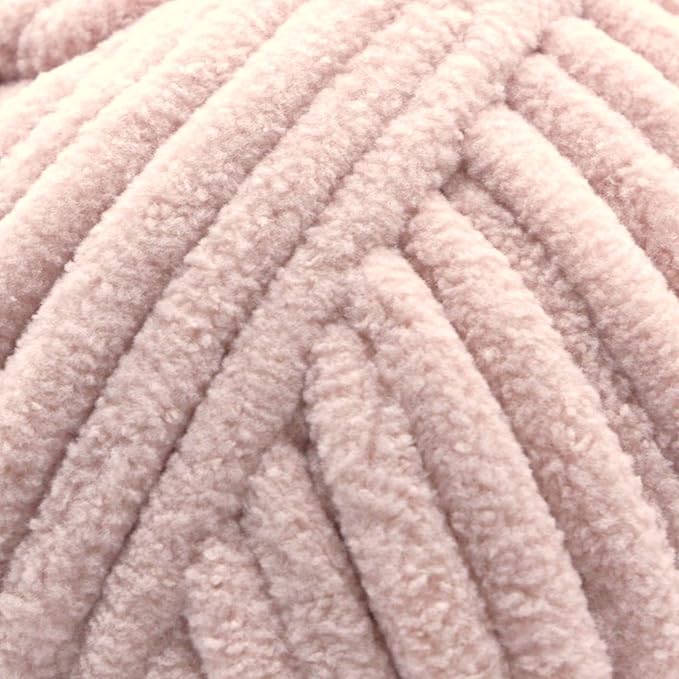 Okey Dokeys 300g Jumbo Velvet Chenille Yarn 7 Jumbo – Plush, No-Fray, Durable Plushies, Posh Soft Crochet Projects Beginner Friendly (130 yds) (Pink Sand (101), 1 Pack (17.90/Skein))