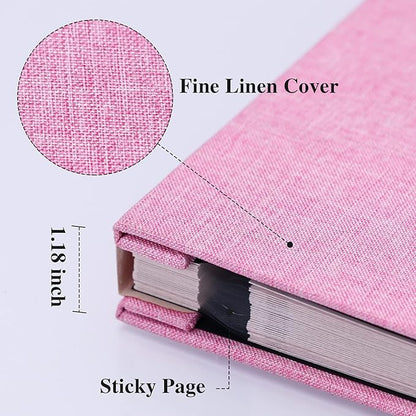 Vienrose Large Photo Album Self Adhesive for 4x6 8x10 Pictures Magnetic Scrapbook Album DIY 11" X 10.6" 60 Blank Pages with A Metallic Pen