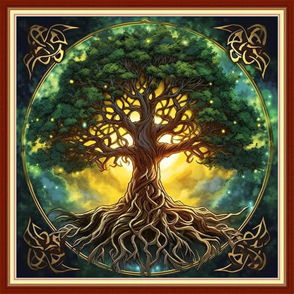 Redxing Stamped Cross Stitch Kits Embroidery kit for Beginners Adults Full Range of Embroidery Patterns Starter Kits DIY Printed Cross Stitch Kits Needlepoint Kits 11CT- Magic Tree 18x18 inch