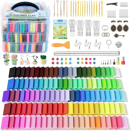 Artme Polymer Clay, 116 Colors Oven Bake Modeling Clay Starter Kits for Kids, Creative Polymer Clay Kit with Sculpting Tools and Jewelry Accessories, Non-Toxic, Ideal DIY Gifts for Adults and Teens
