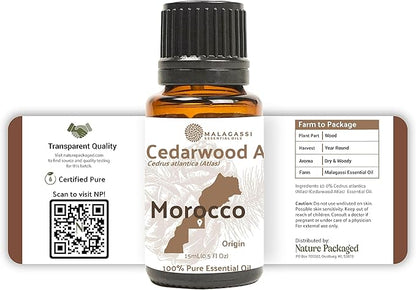 Nature Packaged Pure Cedarwood (Atlas) Essential Oil (2lbs) - Direct from Malagassi Essential Oils Farm in Morocco - Essential Oils for Diffusers and Aromatherapy | Pure Therapeutic Grade