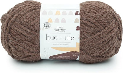 Lion Brand Yarn, Hue + Me Chunky Yarn for Crocheting, Knitting, and Crafts, Macchiato, 1 Pack