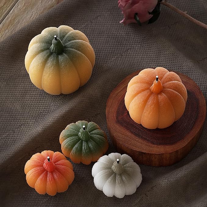 3 Pack Pumpkin Resin Molds Pumpkin Mold - Resin Casting Silicone Molds for Home Decor & Candle Making Wave Spiral Mold