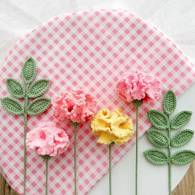 Lily's Lyric Flower Crochet Kit | Carnation & Ash Leaf | Step-by-Step Video Tutorial for Adults Teenagers | Craft Gift Idea DIY Home Decoration
