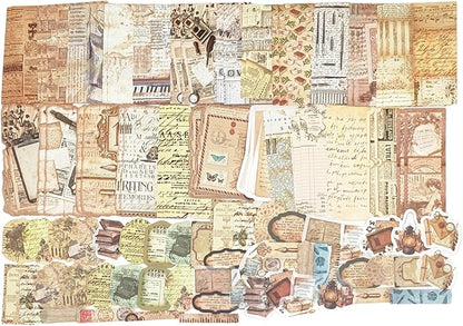 100PCS Vintage Journaling Scrapbooking Supplies Ephemera Pack for Junk Journal Planners Decoupage Paper Scrapbook Stickers Aesthetic Cottagecore Collage Craft Album (Notes)