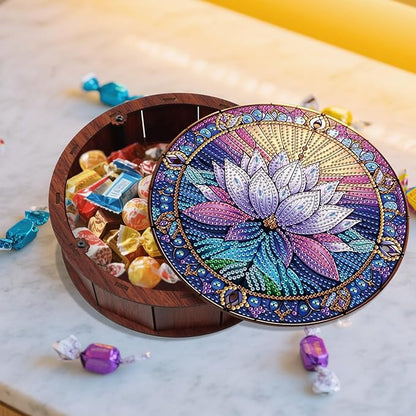 DIY Diamond Painting Fruit Bowl Storage Box, Lotus Water Diamond Decorated Tray Handicraft Set, for Desktop Item Storage, Multifunctional Creative Craft Gift