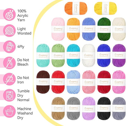 Coopay Traveling Crochet Kit for Beginners Adults, All in One Crochet Kit Include Knitting Bag Backpack Crochet Hooks Crochet Yarn for Crocheting Book Crochet & Knitting Supplies, Ideal Crochet Gift