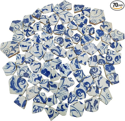1.1 LB Porcelain Ceramic Mosaic Tiles,Broken Irregular Mosaic Tiles for DIY Craft Floor,Kitchen,Pool, Flower Pots Mosaic Making Supplies (Porcelain 11)