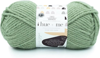 Lion Brand Yarn, Hue + Me Chunky Yarn for Crocheting, Knitting, and Crafts, Artichoke, 1 Pack