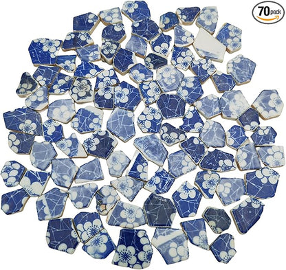 1.1 LB Porcelain Ceramic Mosaic Tiles,Broken Irregular Mosaic Tiles for DIY Craft Floor,Kitchen,Pool, Flower Pots Mosaic Making Supplies (Porcelain 03)