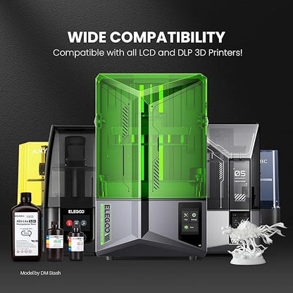 ELEGOO ABS-Like Resin 3.0+, Upgraded 3D Printer Photopolymer Resin, Higher Heat-Resistance Fast Curing High Precision Non-Brittle, Yellow 2000g