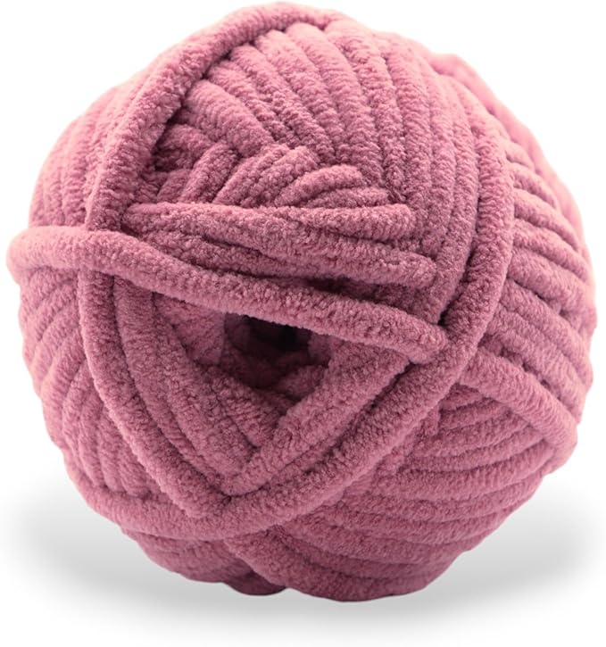 Okey Dokeys 300g Jumbo Velvet Chenille Yarn 7 Jumbo – Plush, No-Fray, Durable Plushies, Posh Soft Crochet Projects Beginner Friendly (130 yds) (Rosey Posey Pink (103), 1 Pack (17.90/Skein))