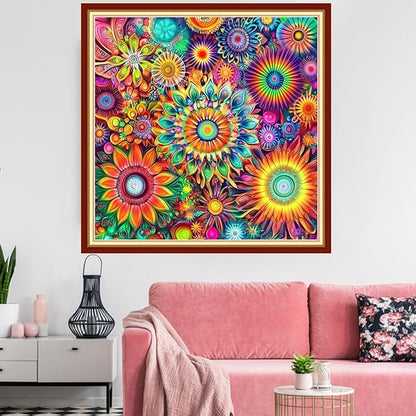 Redxing Stamped Cross Stitch Kits Embroidery kit for Beginners Adults Full Range of Embroidery Patterns Starter Kits DIY Printed Cross Stitch Kits Needlepoint Kits 11CT-Magical Mandala 18x18 inchs