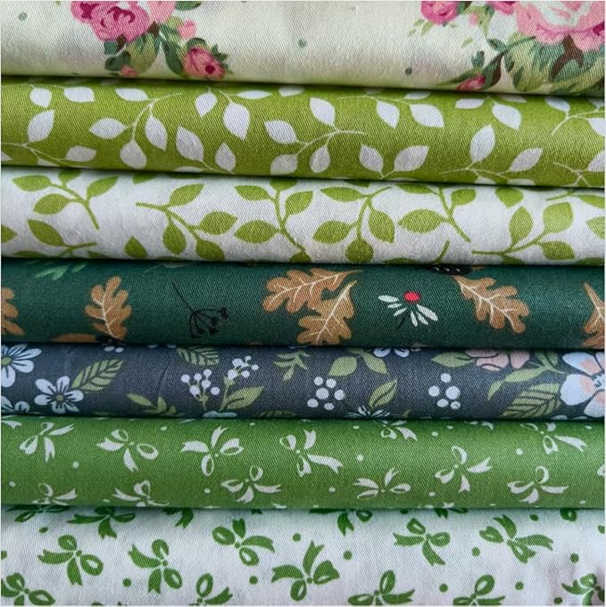 7Pcs 9.8"*9.8"(25cm*25cm) Cotton Fabric DIY Making Supplies Quilting Patchwork Fabric Fat Quarter Bundles DIY for Quilting Cotton Patchwork Cushions (Grey, 25 * 25cm)