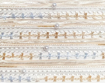 Hand-Blended Multifiber Multicolored Fancy Yarn with Beads for Knitting Crocheting Crafts DIY, Set of 3 Rolls (Beige)