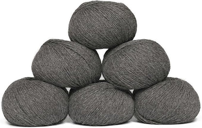 Origins - 100% Baby Alpaca Yarn Wool Set of 6 Skeins (300 Grams) DK Weight Made in Peru Natural Colors (Undyed) Heavenly Soft Perfect for Knitting and Crocheting (Mountain Fog, Origins 6 Skeins DK)
