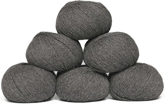 Origins - 100% Baby Alpaca Yarn Wool Set of 6 Skeins (300 Grams) DK Weight Made in Peru Natural Colors (Undyed) Heavenly Soft Perfect for Knitting and Crocheting (Mountain Fog, Origins 6 Skeins DK)