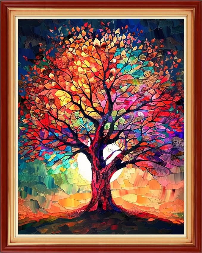 Artvxeay Stamped Cross Stitch Kits | Embroidery Kits for Beginners Craft Kit Needlepoint for Adults Supplies DIY 11CT-(Magic Tree 16x20 inch)