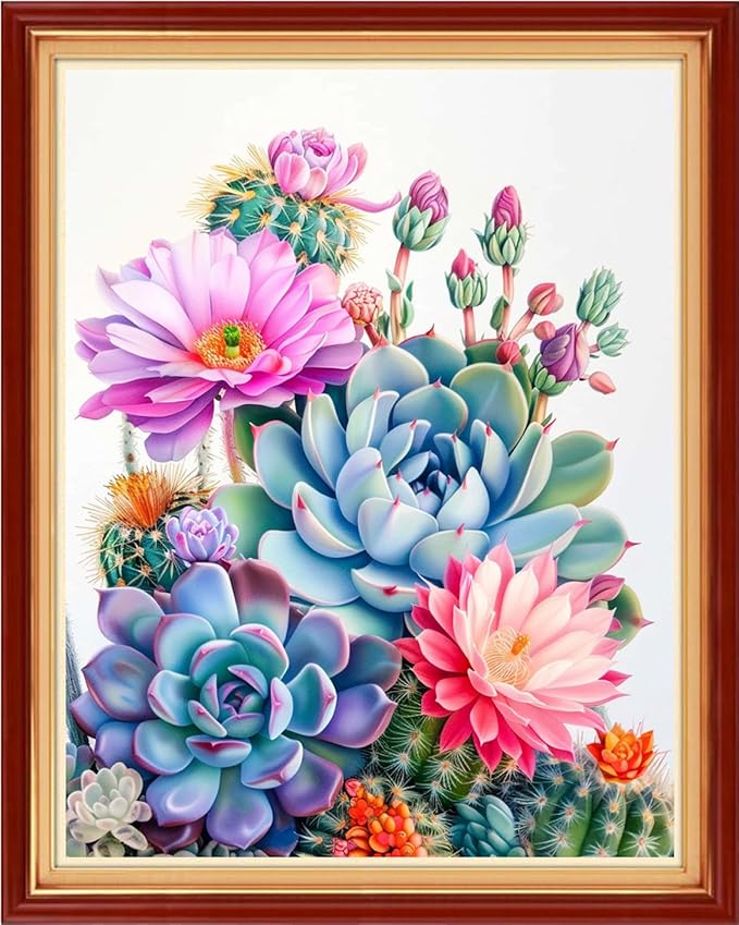 Artvxeay Stamped Cross Stitch Kits | Embroidery Kits for Beginners Craft Kit Needlepoint for Adults Supplies DIY 11CT-(Succulent Plants 16x20 inch)