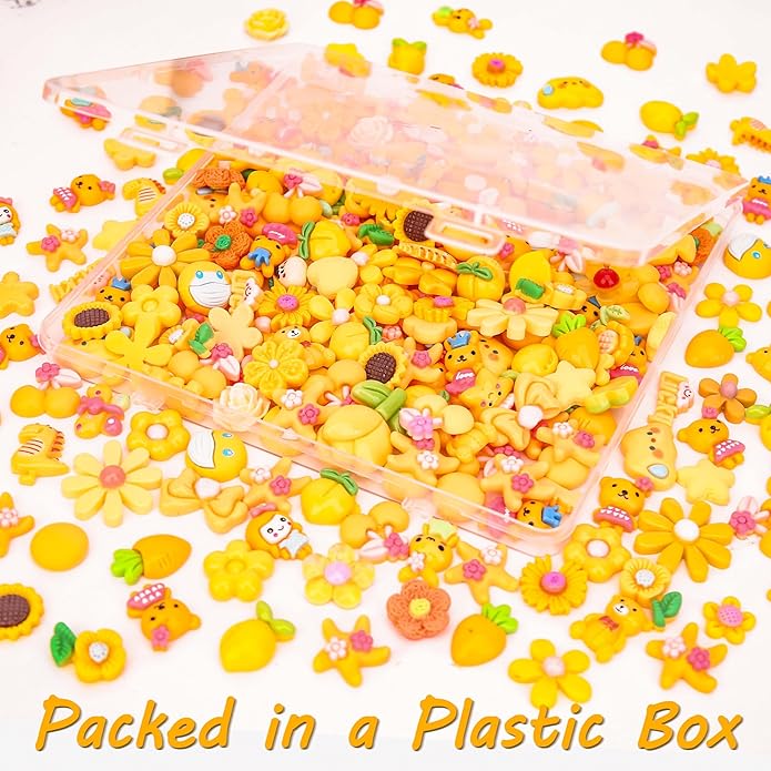 100Pcs Slime Charms, Mixed Cute Resin Charms Set for Scrapbooking, Phone Cases, Hair Accessories, Fake Candy Decor, Crafting Embellishments & DIY Keychains