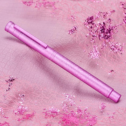 Hongdian 1851 Forest Fountain Pen Pink Ice Flowers, Medium Nib Classic Design with Converter and Metal Pen Case