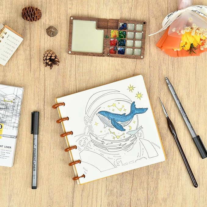 Brusarth Extra Fine Point Writing Pens: 3 Pack, 0.25mm, Black Micro-Pen Fineliner Waterproof Archival Ink Pens for Art Watercolor, Sketching, Anime, Manga, Design for Beginners & Artists