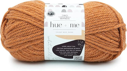 Lion Brand Yarn, Hue + Me Chunky Yarn for Crocheting, Knitting, and Crafts, Grapefruit, 1 Pack