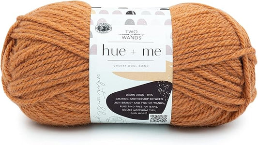 Lion Brand Yarn, Hue + Me Chunky Yarn for Crocheting, Knitting, and Crafts, Grapefruit, 1 Pack