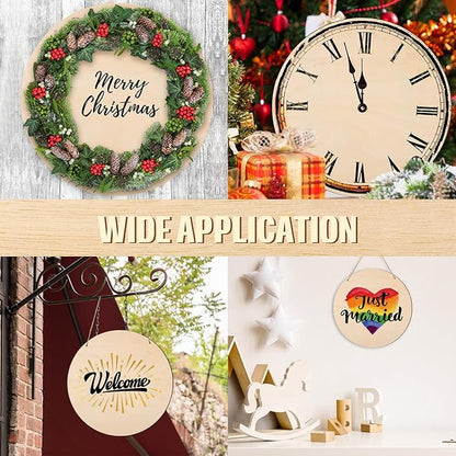 Suzile 20 Pcs 12 Inch Wood Rounds for Crafts Unfinished Blank Wooden Circle Signs Discs for DIY Christmas Home Decor Painting Door Hanger