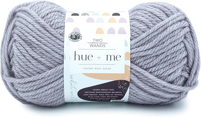 Lion Brand Yarn, Hue + Me Chunky Yarn for Crocheting, Knitting, and Crafts, Haze, 1 Pack