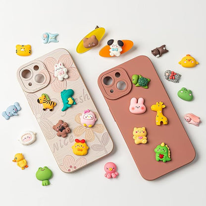 Slime Charms,Resin Flat Back,Cute Charms,Jewery Making Kit,25 Adorable Kawaii Animals Cute Set,DIY Crafts Making,Scrapbooking,Embellishments, Decoraiton Hair Clip,25 Pcs