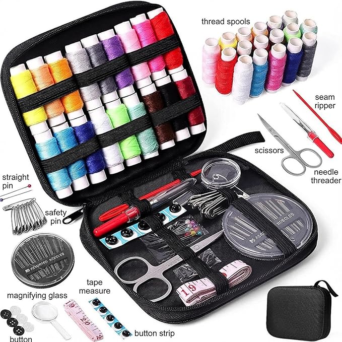 JUADMQC Upgraded Embroidery Stitch Book Kit for Beginners – DIY Hand Stitching Practice Sampler Complete Needlepoint Starter Set with Hoop, Threads & Canvas Pages Relaxing Art Craft Gift for Adults