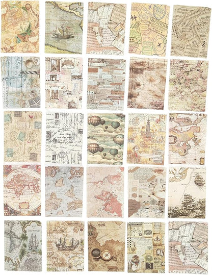 100 Pieces Vintage Scrapbook Supplies Ephemera Pack for Junk Journal Planners Scrapbooking Paper Stickers for Art Aesthetic Journaling Kit Collage Decoupage Album (Old Story)