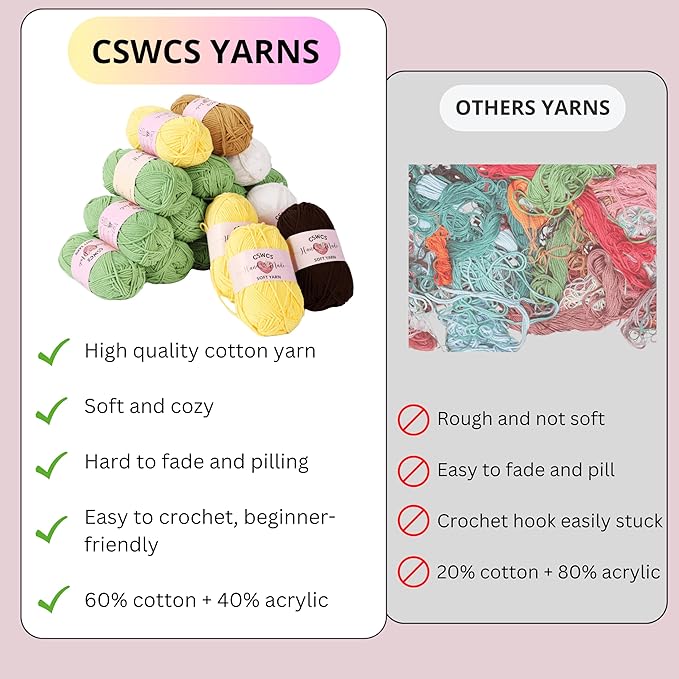 CSWCS Crochet Sunflower Blanket Kit for Beginners, Granny Square Pattern Crochet Yarn Accessories, Instructions Video for Starter, Adult Craft Knitting Kit for DIY Women (Green Sunflower)