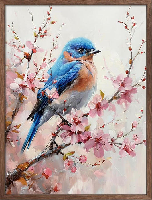 Leczany Cross Stitch Patterns Stamped Kit for Beginners | Embroidery Supplies DIY Craft Kit Needlepoint for Adults Starter | 11CT, 3 Strands | Bird on The Flower Branch 15.8x21.3 inches