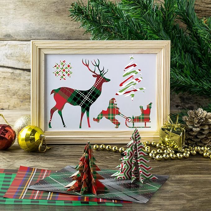 Fainne 40 Sheet Christmas Scrapbook Paper Double Sided Scrapbook Specialty Paper 12 x 12 Inch Xmas Decorative Craft for Card Making Scrapbooking