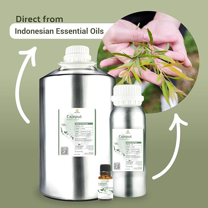 Nature Packaged Cajeput Essential Oil (22lbs) - Direct from Central Java, Indonesia - Essential Oils for Diffusers Aromatherapy; Essential Oils for Body; Massage Oils | 100% Pure Therapeutic Grade