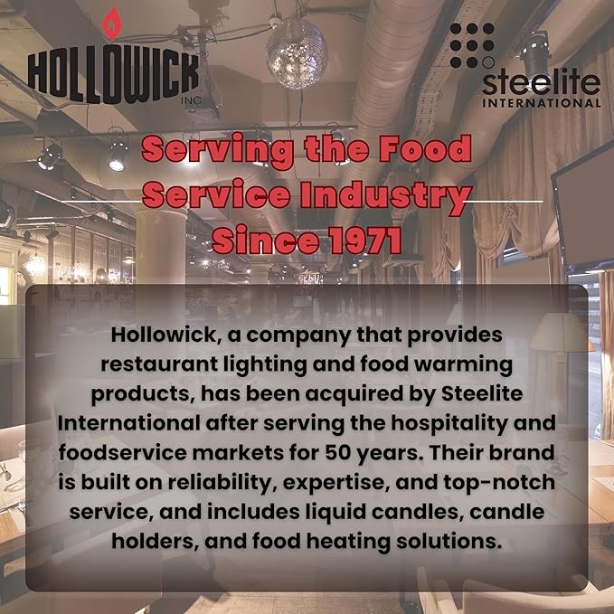 Hollowick - HD29 29 Hour Disposable Liquid Candle (36/case) Commercial FOODSERVICE USE ONLY,Clear